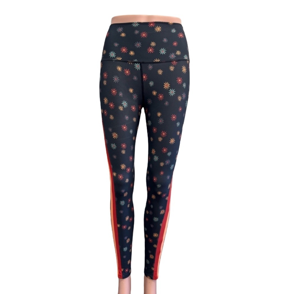SPLITS59 Sydney Techflex High Waist 7/8 Leggings Starburst Print Graphite L NWT